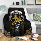 Clan Gow (or McGouan) Crest Tartan Premium Blanket Black BN28 Clan Gow Tartan Today